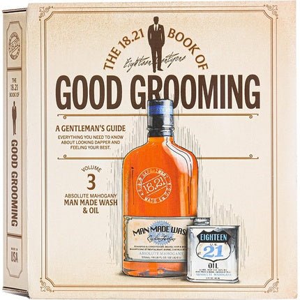 18.21 Man Made Book of Good Grooming Volume 3 Set Absolute Mahogany Coffret (Coffret) Homme - Maison des fragrances
