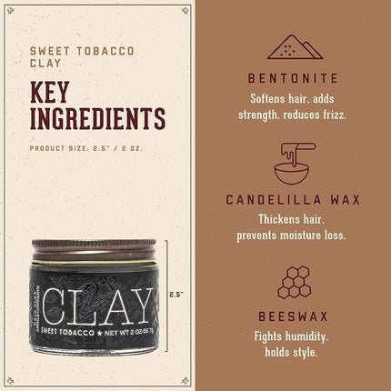 18.21 Man Made Clay Sweet Tobacco Eau de Toilette Homme 59 ml - Gourmand - Maison des fragrances