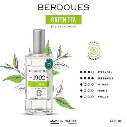 1902 Green Tea Eau de Cologne Floral Citrus Scent Made in France 4.2 Fl Oz Berdoues