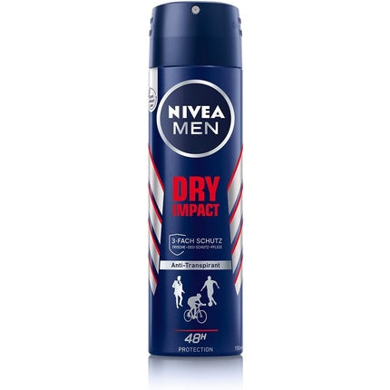 Nivea Men Dry Impact Anti-Perspirant Deodorant Spray, 150 ml with 72h Protection and Dual-Active Formula Nivea