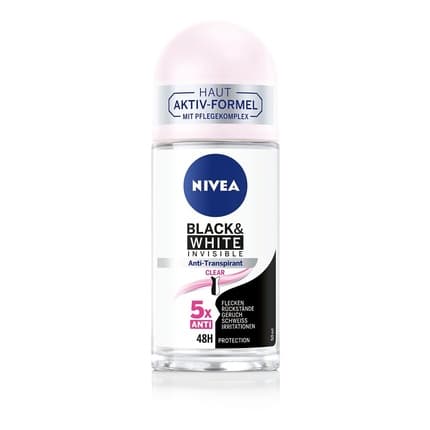 Nivea Deodorant Roll-On Black & White Invisible Clear Déodorant (Déo) Mixte 50ml