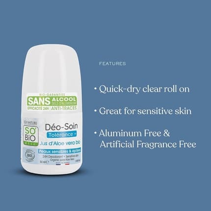 So Bio Éthique Sobio So Bio Etic 24h Aloe Vera Bio Deodorant Rollon Déodorant (Déo) Femme