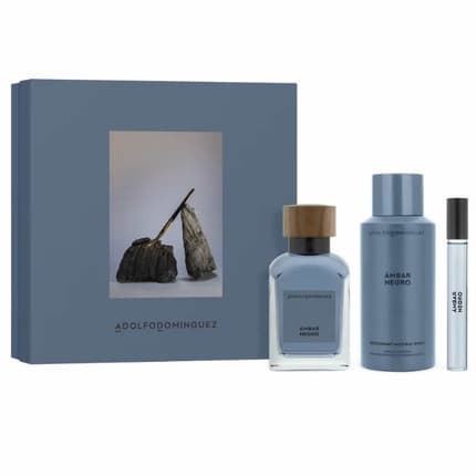 Adolfo Dominguez Ad Ambar Negro Set 3 Pieces Coffret (Coffret) Mixte 120ml