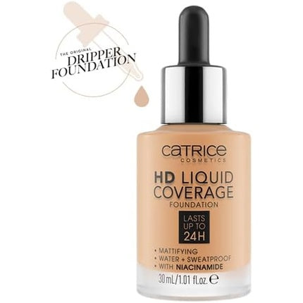 Catrice HD Liquid Coverage Foundation No. 034 Nude Long-Lasting Matte