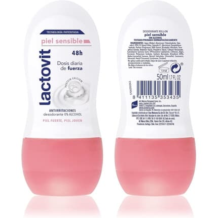 Lactovit Lactovit Sensitive Deodorant Roll On Déodorant (Déo) Mixte 50ml