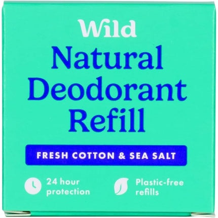 Wild Natural Deodorant Refill Fresh Cotton and Sea Salt 40g Heiko Wild