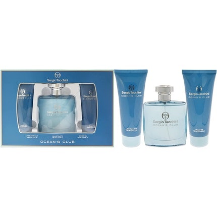 Sergio Tacchini Ocean Club Gift Set Eau De Toilette 100ml Shower Gel 100ml Aftershave Balm 100ml Sergio Tacchini