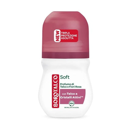 Borotalco Soft Deodorant Roll On with Active Crystals 50ml - Triple Protection for 48 Hours Borotalco