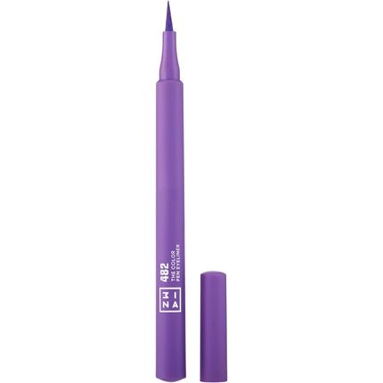 3INA Makeup The Color Pen Eyeliner 482 Purple Liquid Eyeliner 10h Longwear Precise Felt Tip Matte Liner Sensitive Eyes - Maison des fragrances