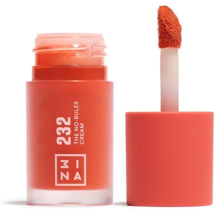 3INA MAKEUP The No - Rules Cream 232 Coral Red Liquid Blush Matte with Sweet Almond Oil Vegan Cruelty Free - Maison des fragrances