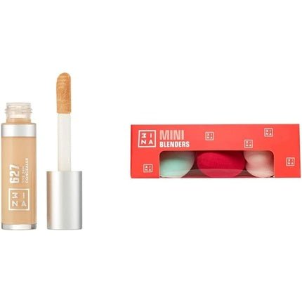 3INA MAKEUP Vegan The 24h Concealer 627 with Mini Blenders - Dark Circles and Blemish Liquid Concealer Travel Size Precise Makeup Sponges Ultra Light Set - Maison des fragrances