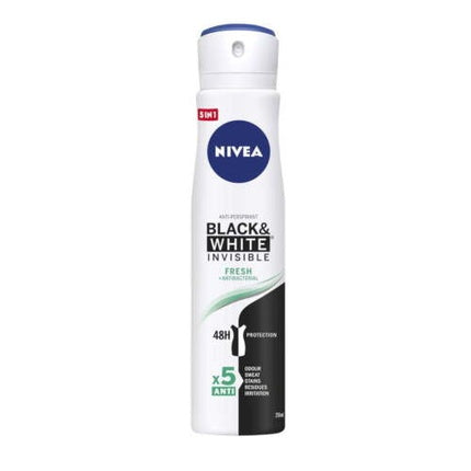 Nivea BlackWhite Invisible Fresh Antiperspirant Spray 250ml Nivea