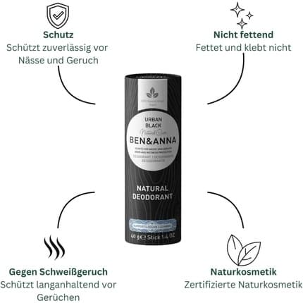 Ben and Anna Ben & Anna Deostick Urban Black Push Up Carton Déodorant (Déo) Mixte