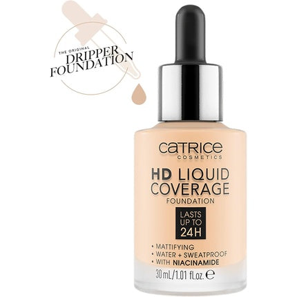 Catrice HD Liquid Coverage Foundation No. 002 Nude Long-Lasting Matte