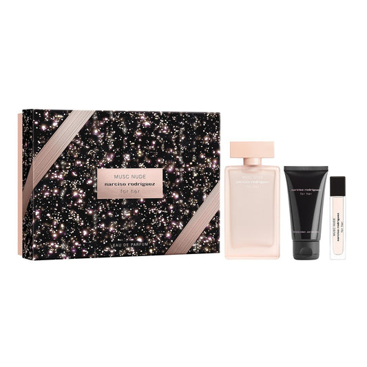 Narciso Rodriguez Musc Nude Eau De Parfum Set - 100ml, Body Lotion 50ml, Mini 10ml
