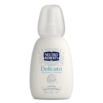 Neutro Roberts Deo Vapo Delicato Zero Aluminum Salts with Pure Glycerin Oil Deodorant for Men and Women Dermatologically Tested 100% Recycled Plastic 75ml 48h Neutro Roberts