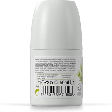 Dr Organic Dr Organic Tea Tree Deodorant Roll On Déodorant (Déo) Mixte 50ml