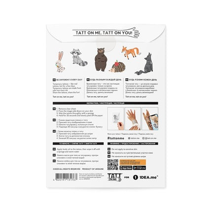 Forest Animals Augmented Reality Set Temporary Tattoos