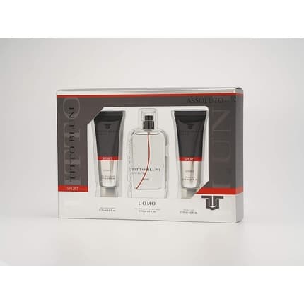 Tittot TITTO BLUNI Assoluto Sport Uomo Gift Set After-Shave Shower Gel Spicy Citrus Scent Fresh Long-Lasting Fragrance Coffret (Coffret) Homme 75ml