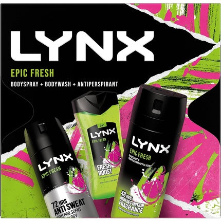 LYNX Epic Fresh Trio Deodorant Gift Set Body Wash, Body Spray & Anti-Perspirant 3 Piece Axe/Lynx