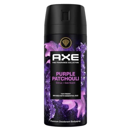 Axe/Lynx Axe Fine Fragrance Collection Premium Bodyspray Purple Patchouli Deodorant without Aluminum for 72 Hours Freshness Déodorant (Déo) Mixte 150ml