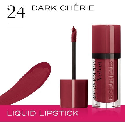 Bourjois Rouge Edition Velvet Liquid Lipstick 24 Dark Cherie Reds 7.7ml