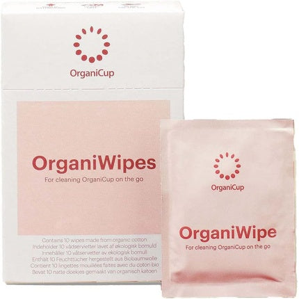 OrganiCup OrganiWipes Bio Menstrual Pads 10 Pack - Perfume Free Vegan Individually Wrapped Biodegradable Organic Cotton - Not Available in California Maison des fragrances