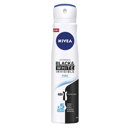 Nivea Black&White Invisible Pure Antiperspirant Spray 250ml Nivea