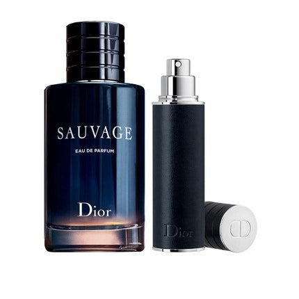 Christian Dior Sauvage For Men 2 Piece Set 3,4oz Eau De Parfum Spray 0,34oz Eau De Parfum Spray 10ml Mini Dior