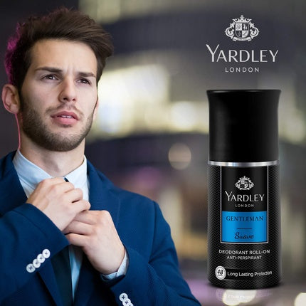 Yardley Gentleman Suave Deodorant Roll-On Alcohol Free 1.7 oz for Men