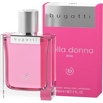 Bugatti 's Bella Donna Pink Floral Fruity Perfume Elegant Combination of Lemon, Raspberry, Rose Petals & Musk Eau de Parfum (EDP) Femme 60ml