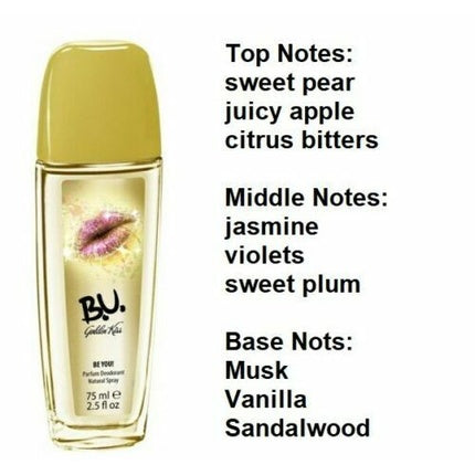 B.U. Golden Kiss Perfume Deodorant Natural Spray for Women 75ml Maison des fragrances