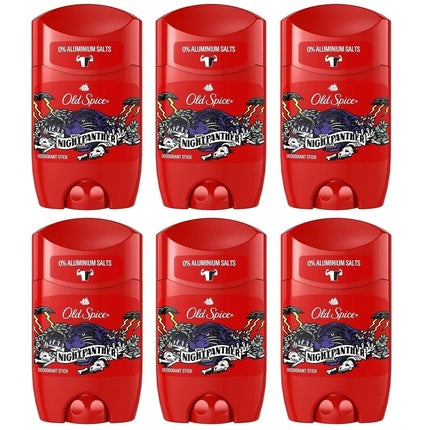 Old Spice Night Panther Deodorant Solid Stick for Men 50ml - Pack of 6 Old Spice