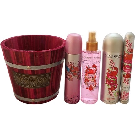 Cuba Cuba Heartbreaker pour femme  4 Piece Coffret 3.3oz, 1oz équivaut à 30ml Eau de parfum  Spray, 1.7oz, 1oz équivaut à 30ml Eau de parfum  Spray, 6.6oz, 1oz équivaut à 30ml Body Spray, 6.6oz, 1oz équivaut à 30ml Body Splash 538.24ml Cuba