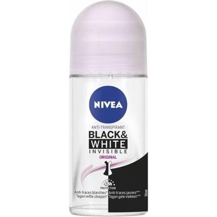 Nivea Deodorant Roller Invisible For Black & White Clear 50ml Nivea