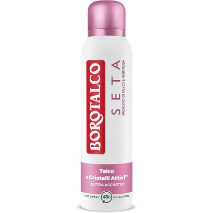 Borotalco Seta Spray Deodorant Talk and Pink Flowers Scent 150ml - Pack of 12 Italian Gourmet E.R