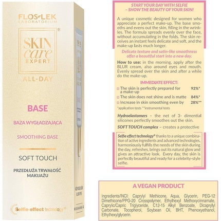 FlosLek Make-up Base Smoothing Cream 40ml - Ideal for Use Under Foundation - For All Skin Types - Made in the EU