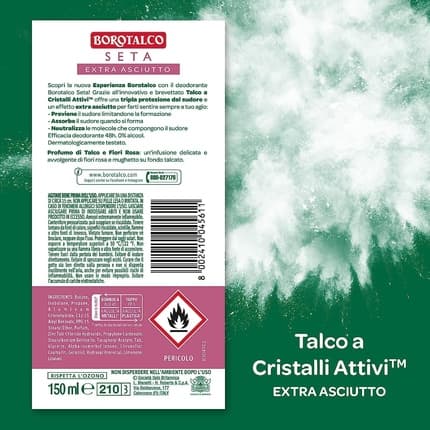 Italian Gourmet Borotalco Seta Deodorant Talk and Pink Flowers Scent - Pack of 12 Déodorant (Déo) Mixte 150ml