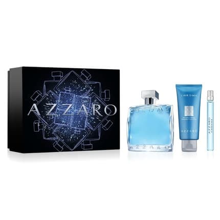 Azzaro Chrome Fresh Mens Cologne Gift Set Citrus Aquatic Cologne Lasting Wear Coffret (Coffret) Homme