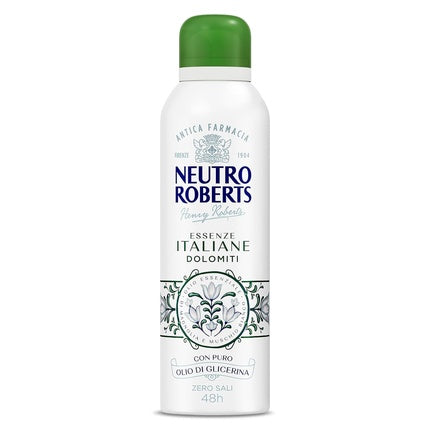 Neutro Roberts Dolomiti Deodorant Spray without Aluminum Salts with Essential Magnolia Oil and White Musk with Pure Glycerin Oil for Women and Men 200ml 48h White Musk Maison des fragrances