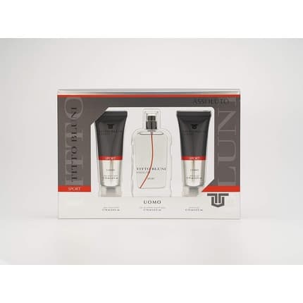 Tittot TITTO BLUNI Assoluto Sport Uomo Gift Set After-Shave Shower Gel Spicy Citrus Scent Fresh Long-Lasting Fragrance Coffret (Coffret) Homme 75ml