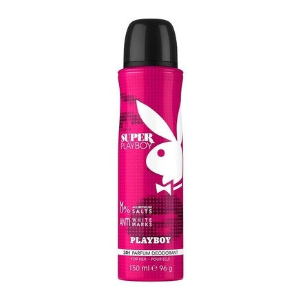 Super Playboy Fragrance Collection 24H Parfum  Deodorant Spray pour femme  150ml Playboy