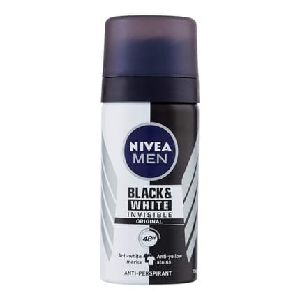 Nivea s Invisible Black & White Deodorant 48 Hour Mini Format 35ml pour homme