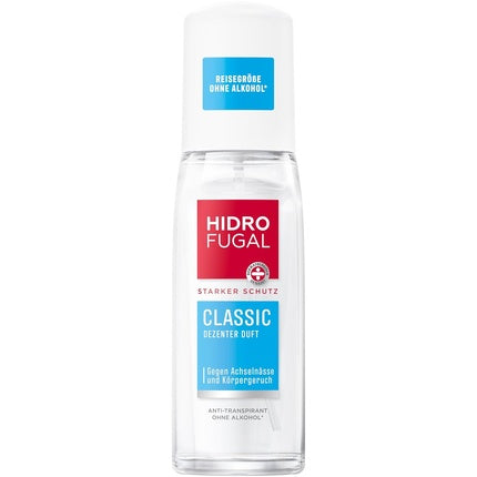 Hidrofugal CLASSIC Spray Strong Antiperspirant Protection with Minerals and Subtle Scent Deodorant without Ethyl Alcohol for Reliable Protection 75ml Mild 81ml Hidrofugal