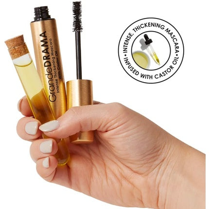 Grande Cosmetics GrandeDRAMA Intense Thickening Mascara with Castor Oil Volumizing Conditioning Buildable Formula