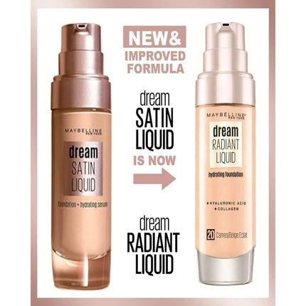 Maybelline Dream Radiant Liquid Hydrating Foundation with Hyaluronic Acid and Collagen 48 Sun Beige