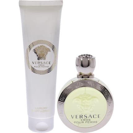 Versace Eros Pour Femme 2 Pc Gift Set , Luxury Body Lotion Eau de Toilette 3.4oz pour femme