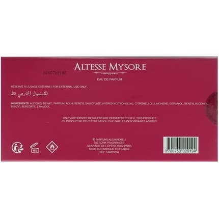 Alexandre J Altesse Mysore Unisex Eau de Parfum (EDP) Mixte 100ml