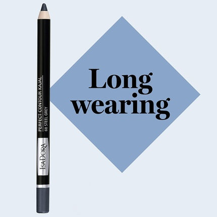 IsaDora Perfect Contour Kajal Grey Eyeliner Pencil Soft Intense Hypoallergenic Long Lasting Eye Liner 68 Steel Grey