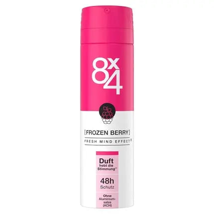 8X4 Frozen Berry Deodorant Spray with Fruity Floral Scent 48h Protection for All Skin Types 150ml 8x4